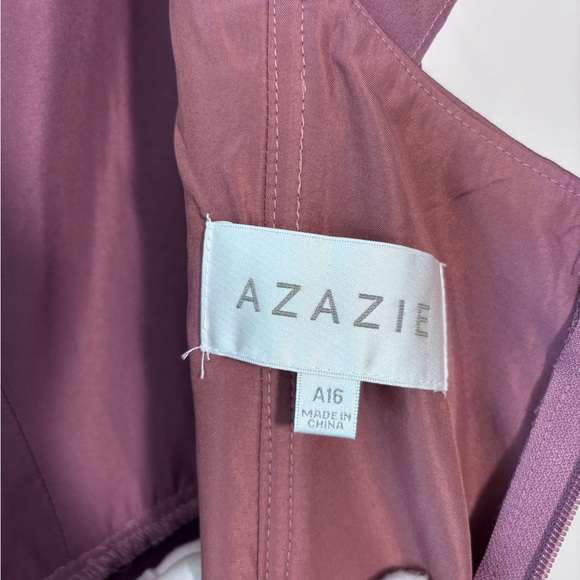 Azazie Bondi Amethyst Mauve Flutter Sleeve Square Neck Slit Bridesmaid Dress NWT - Picture 9 of 10